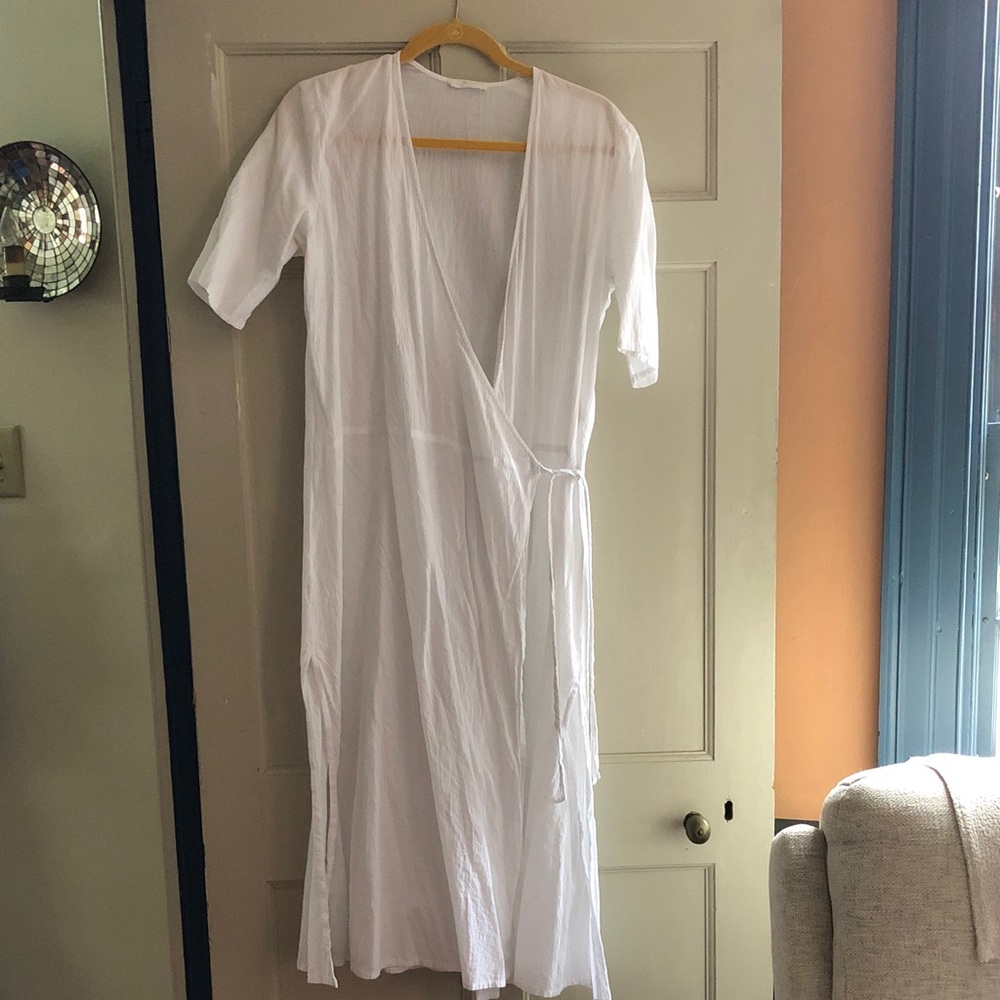 White Wrap Robe - Lightweight Women's Robe